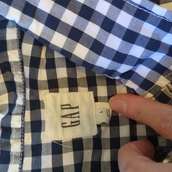 GAap Navy/White Cotton Button Down Shirt - Picture 3 of 4